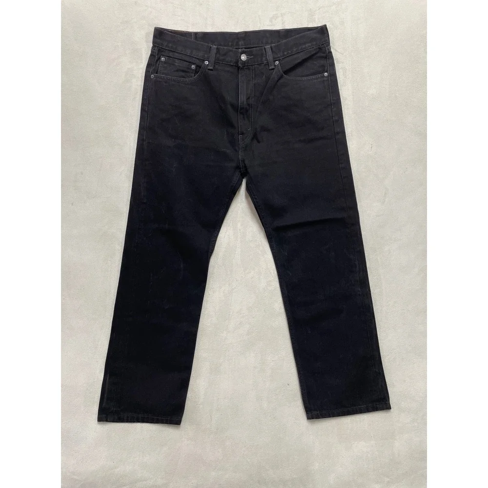 Levis 505 Regular Fit Black Denim Jeans Mens 38x29 00505-0260